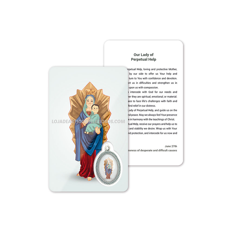 Cartão com oração de Nossa Senhora do Perpétuo Socorro 4