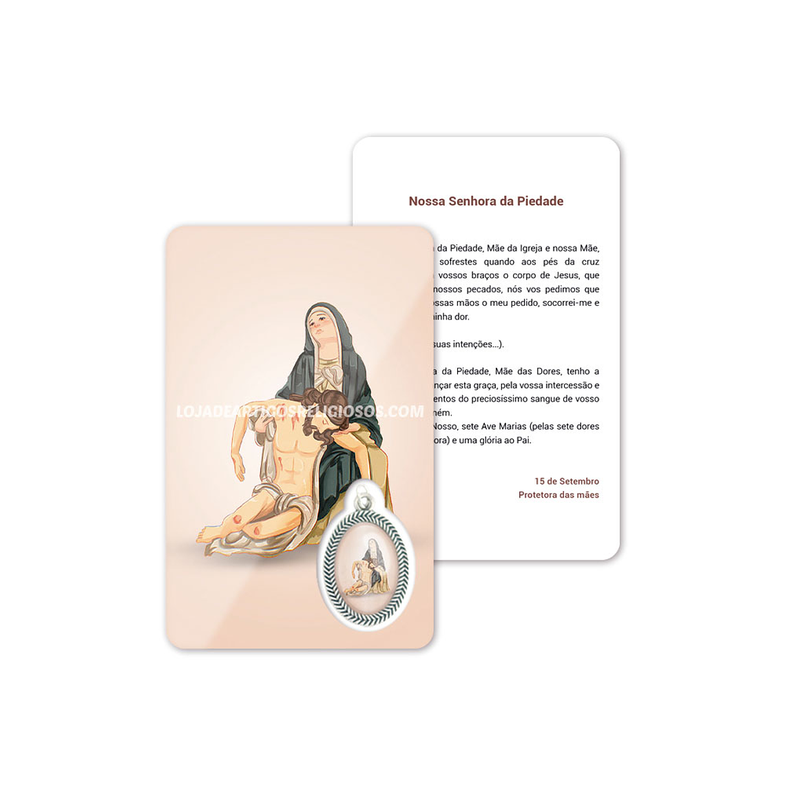 Cartão com oração a Nossa Senhora da Piedade 1