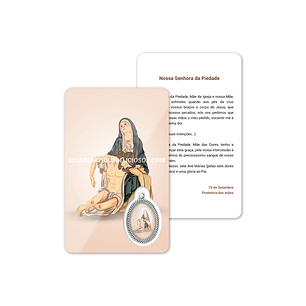 Cartão com oração a Nossa Senhora da Piedade