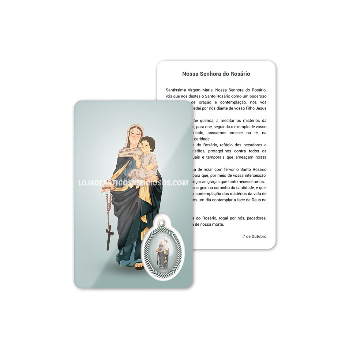 Carte de prière de Notre-Dame du Rosaire 1