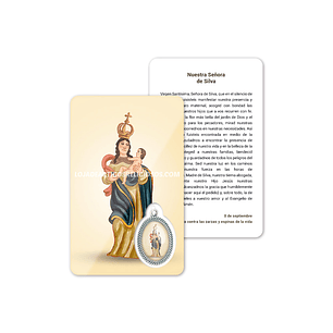 Cartão com oração de Nossa Senhora da Silva