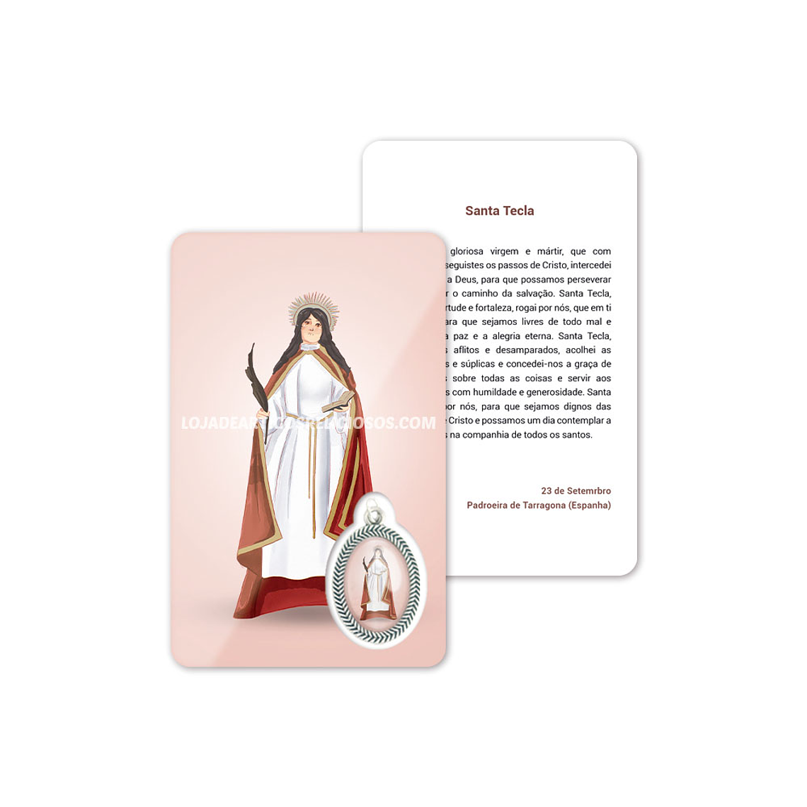 Cartão com oração de Santa Tecla 1