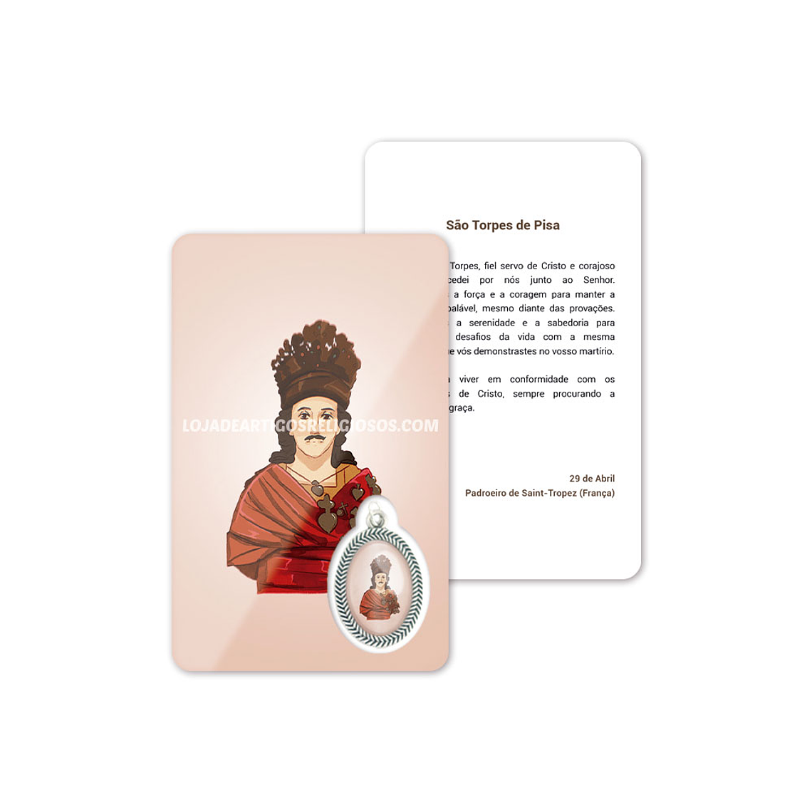 Saint Torpes of Pisa prayer card 1