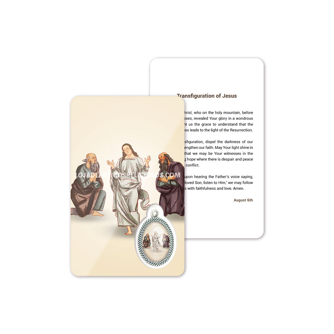 Cartão com oração da Transfiguração de Jesus 4