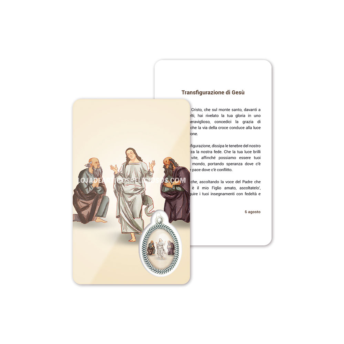 Cartão com oração da Transfiguração de Jesus 3
