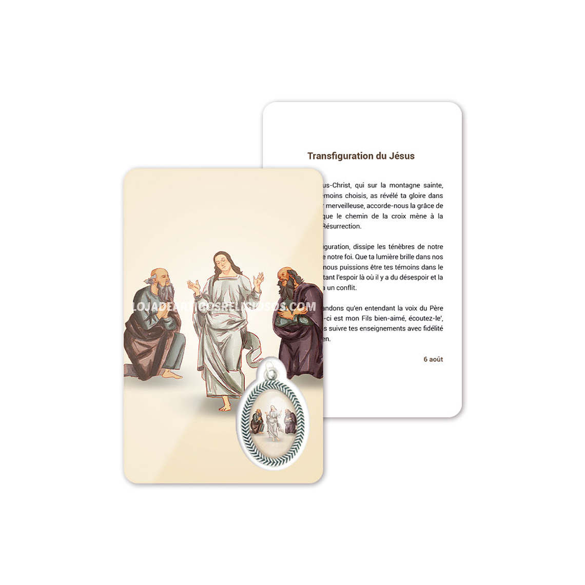 Cartão com oração da Transfiguração de Jesus 5