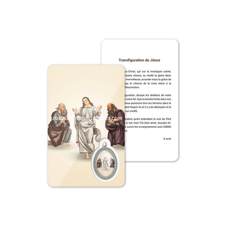 Cartão com oração da Transfiguração de Jesus 5