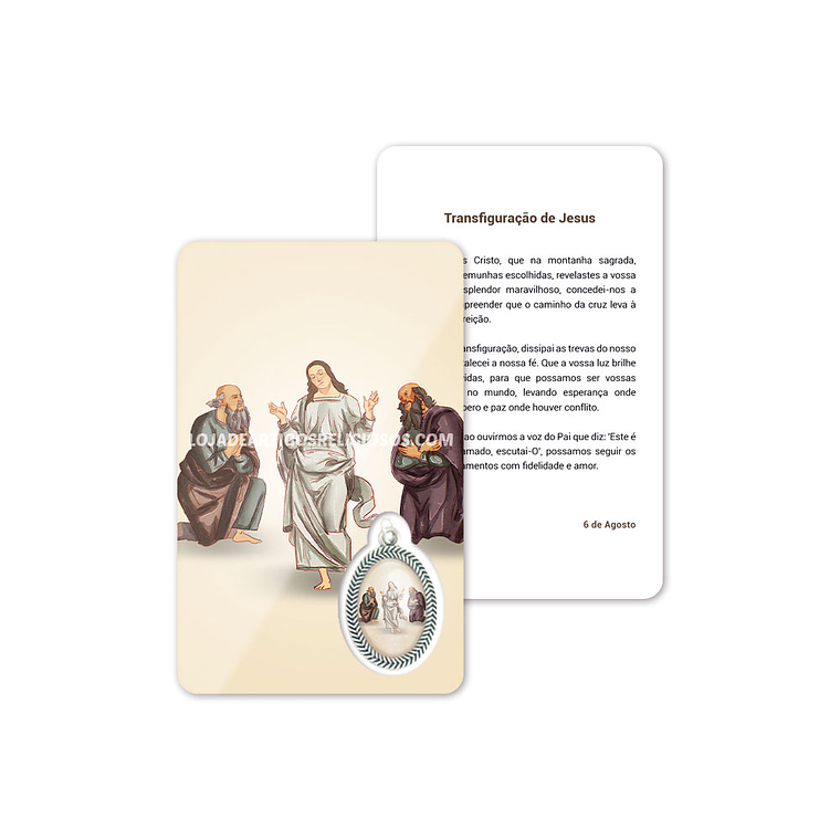 Cartão com oração da Transfiguração de Jesus 2