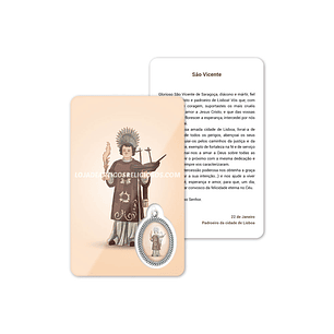 Tarjeta con oración de San Vicente