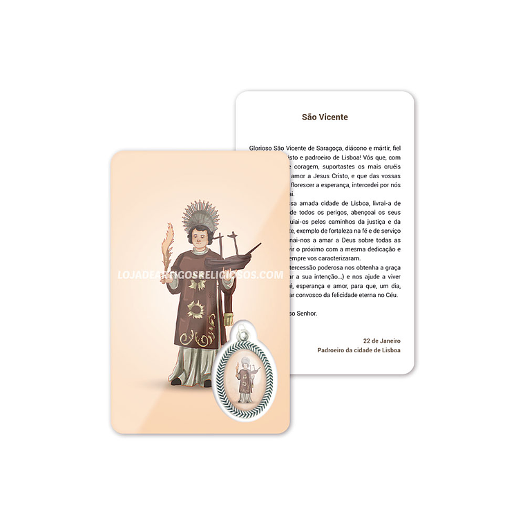 Cartão com oração de São Vicente 1