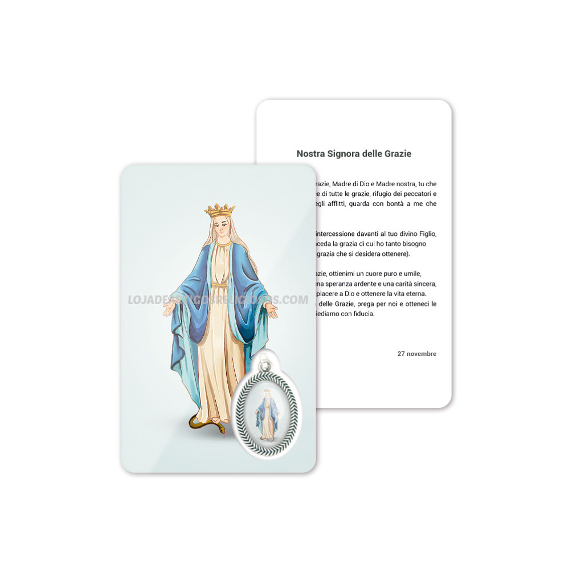 Tarjeta con oración de Nuestra Señora de las Gracias 3