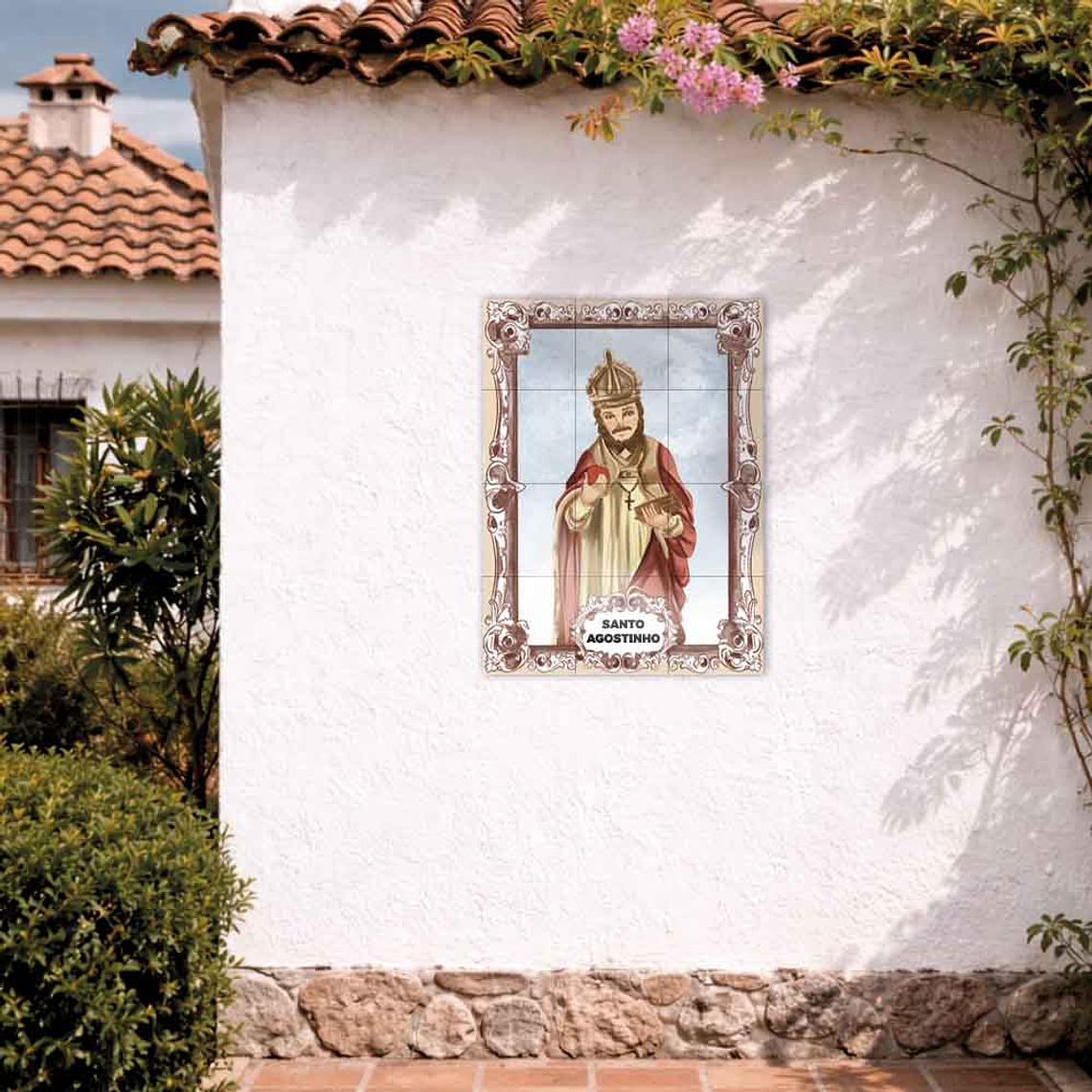 Painel de azulejos de Santo Agostinho 45 cm x 60 cm 2