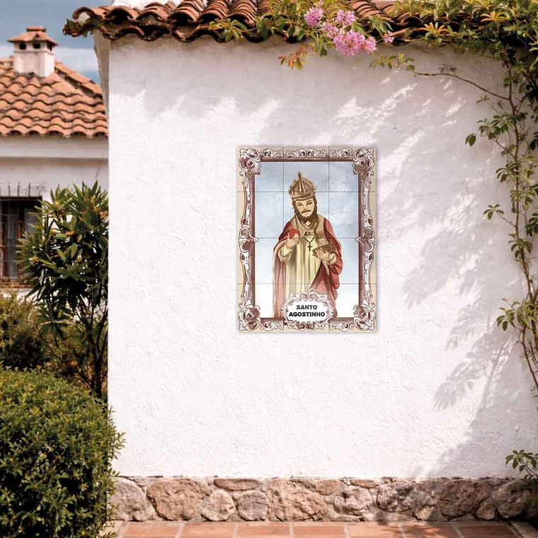 Painel de azulejos de Santo Agostinho 45 cm x 60 cm 2