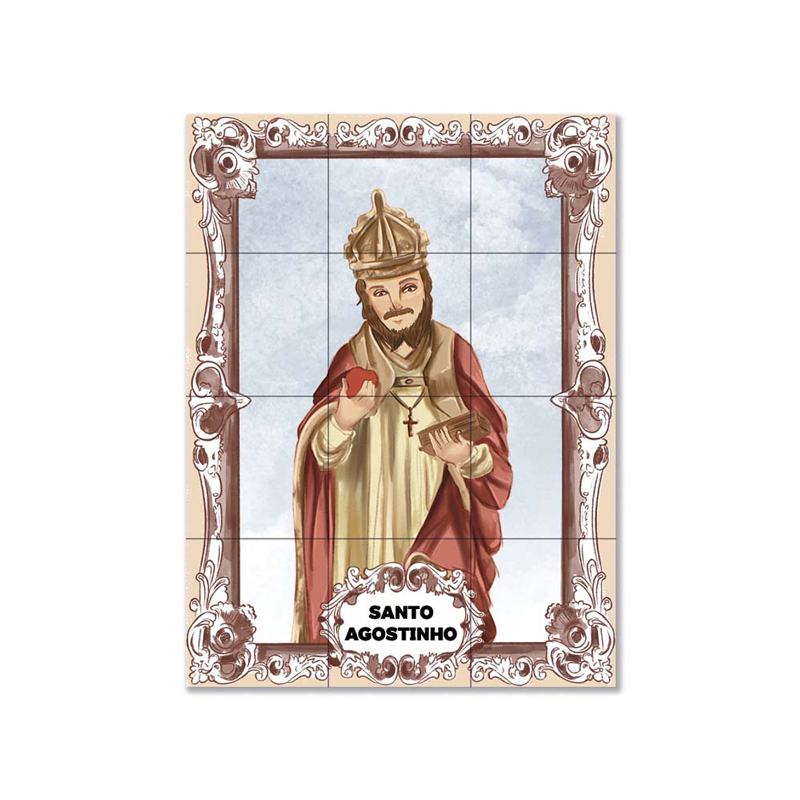 Painel de azulejos de Santo Agostinho 45 cm x 60 cm 1