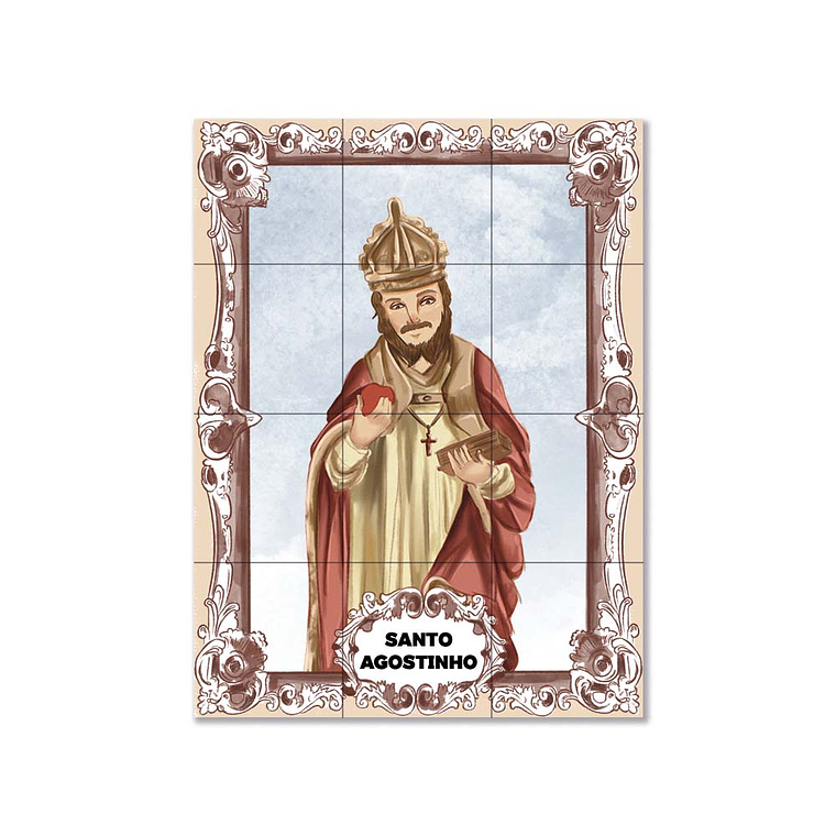 Painel de azulejos de Santo Agostinho 45 cm x 60 cm 1