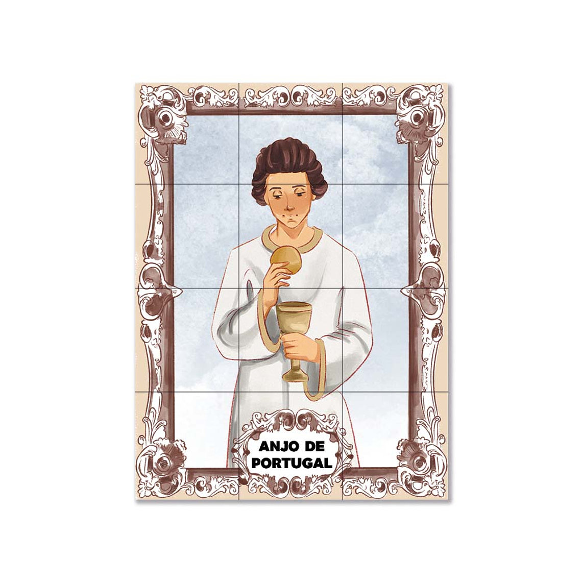 Painel de azulejos do Anjo de Portugal 45 cm x 60 cm 1