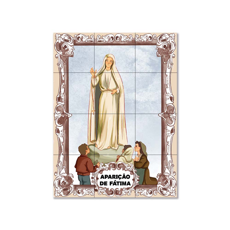 Painel de azulejos da Aparição de Fátima 45 cm x 60 cm 1