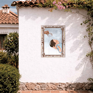 Painel de azulejos do Batismo 45 cm x 60 cm