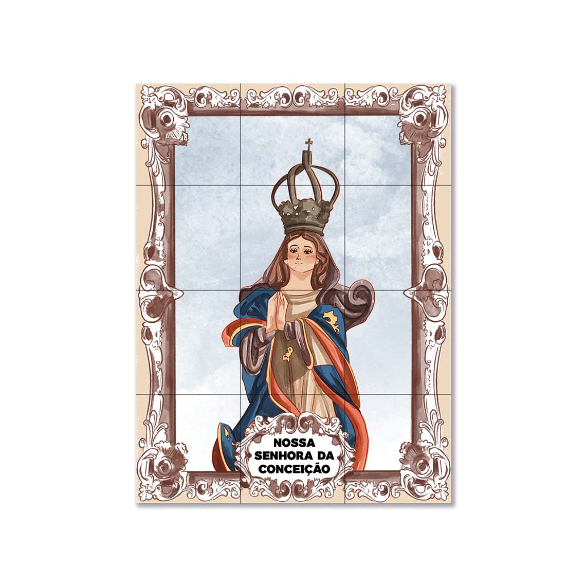 Painel de azulejos de Nossa Senhora da Conceição 45 cm x 60 cm 1