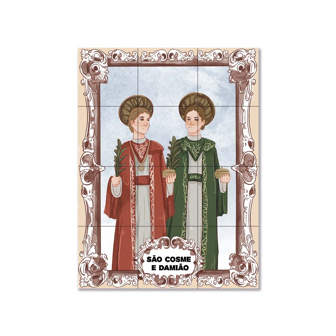 Saint Cosmas and Saint Damian Tile Panel 45 cm x 60 cm 1
