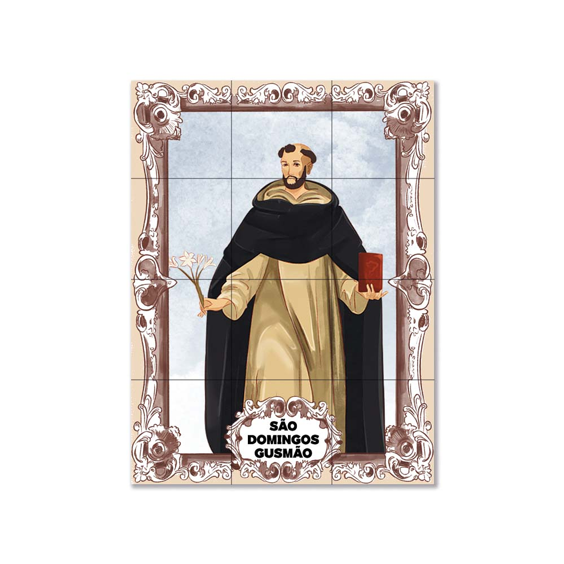 Painel de azulejos de São Domingos Gusmão 45 cm x 60 cm 1