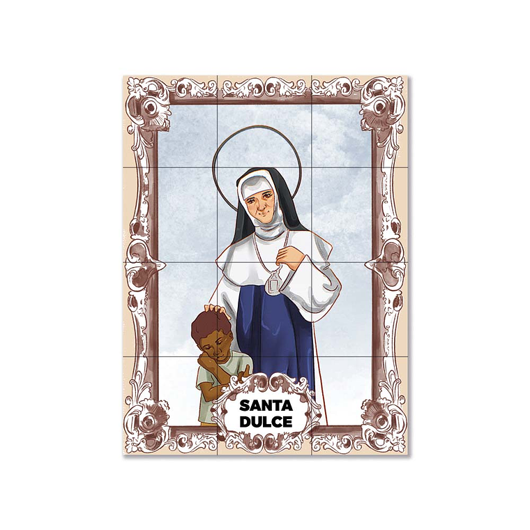 Painel de azulejos de Santa Dulce 45 cm x 60 cm 1