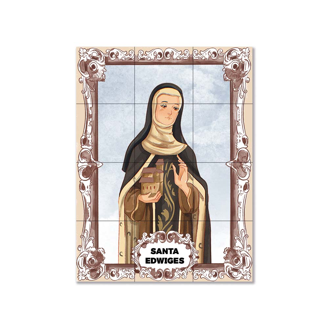 Painel de azulejos de Santa Edwiges 45 cm x 60 cm 1