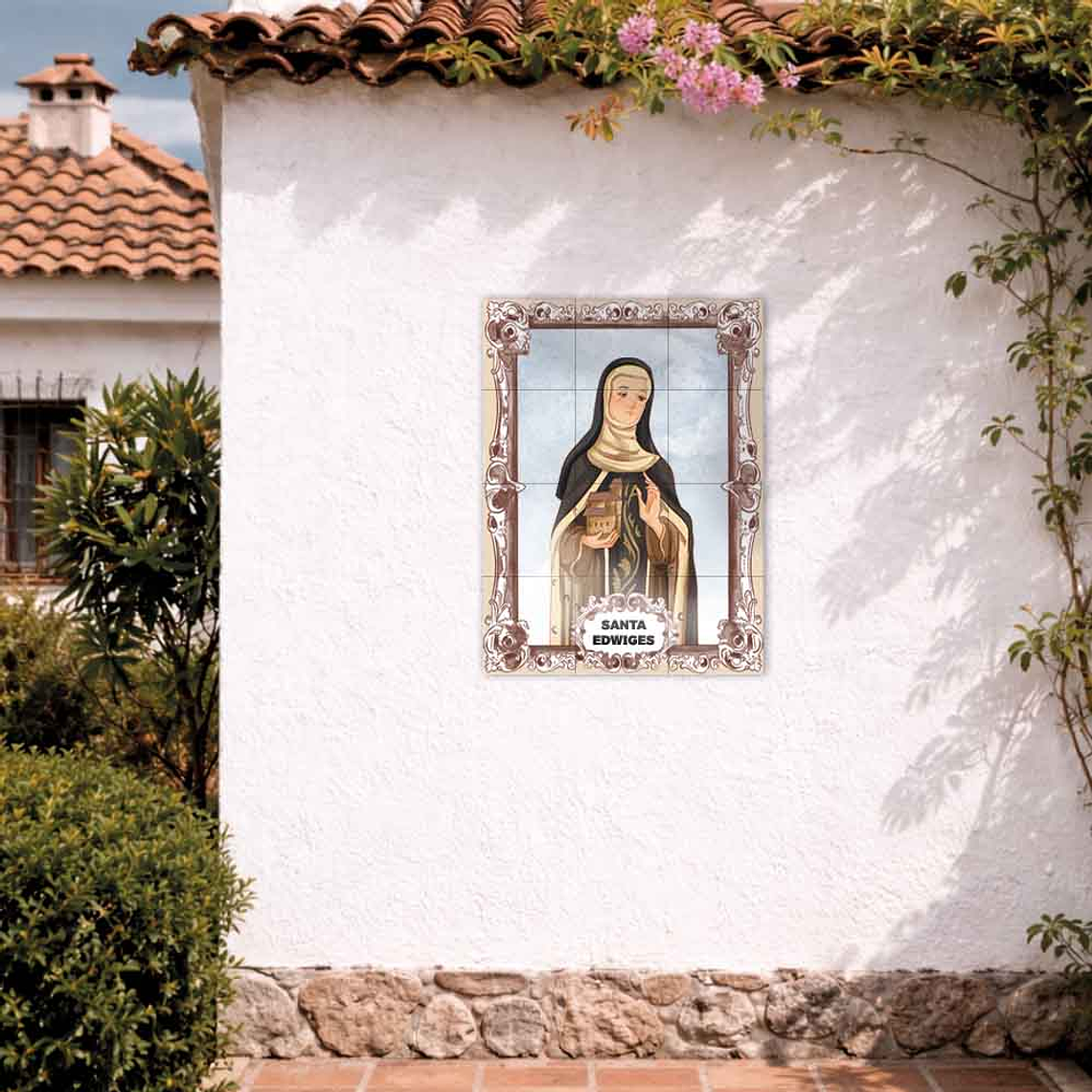 Painel de azulejos de Santa Edwiges 45 cm x 60 cm 2