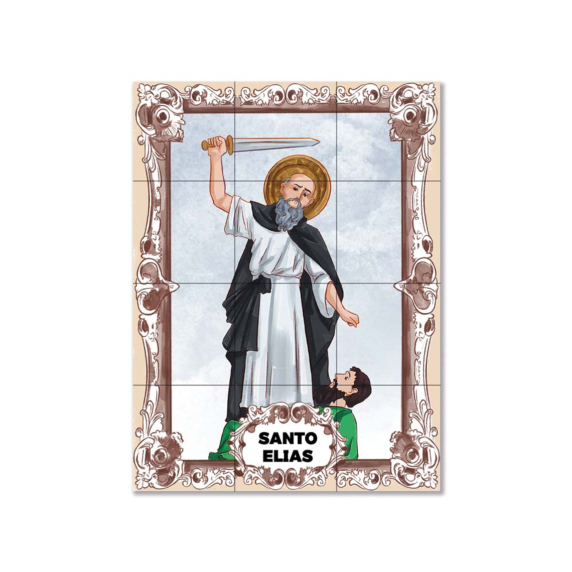 Painel de azulejos de Santo Elias 45 cm x 60 cm 1
