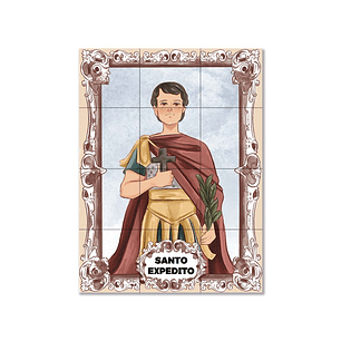 Painel de azulejos de Santo Expedito 45 cm x 60 cm