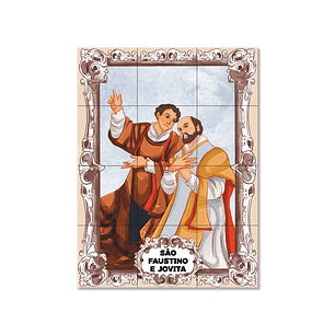 Painel de azulejos de São Faustino e São Jovita 45 cm x 60 cm