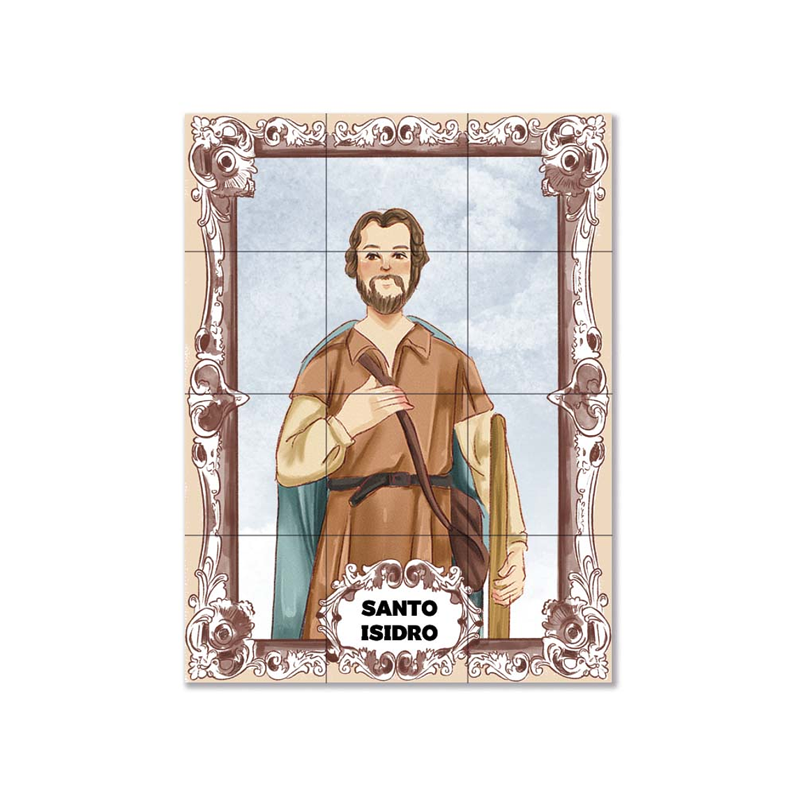 Painel de azulejos de Santo Isidro 45 cm x 60 cm 1