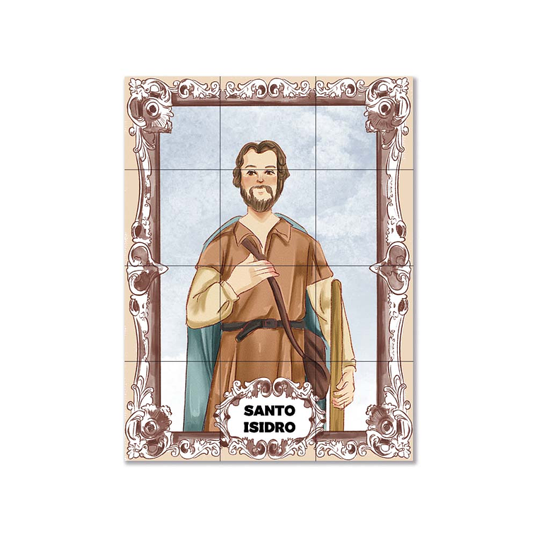 Painel de azulejos de Santo Isidro 45 cm x 60 cm 1