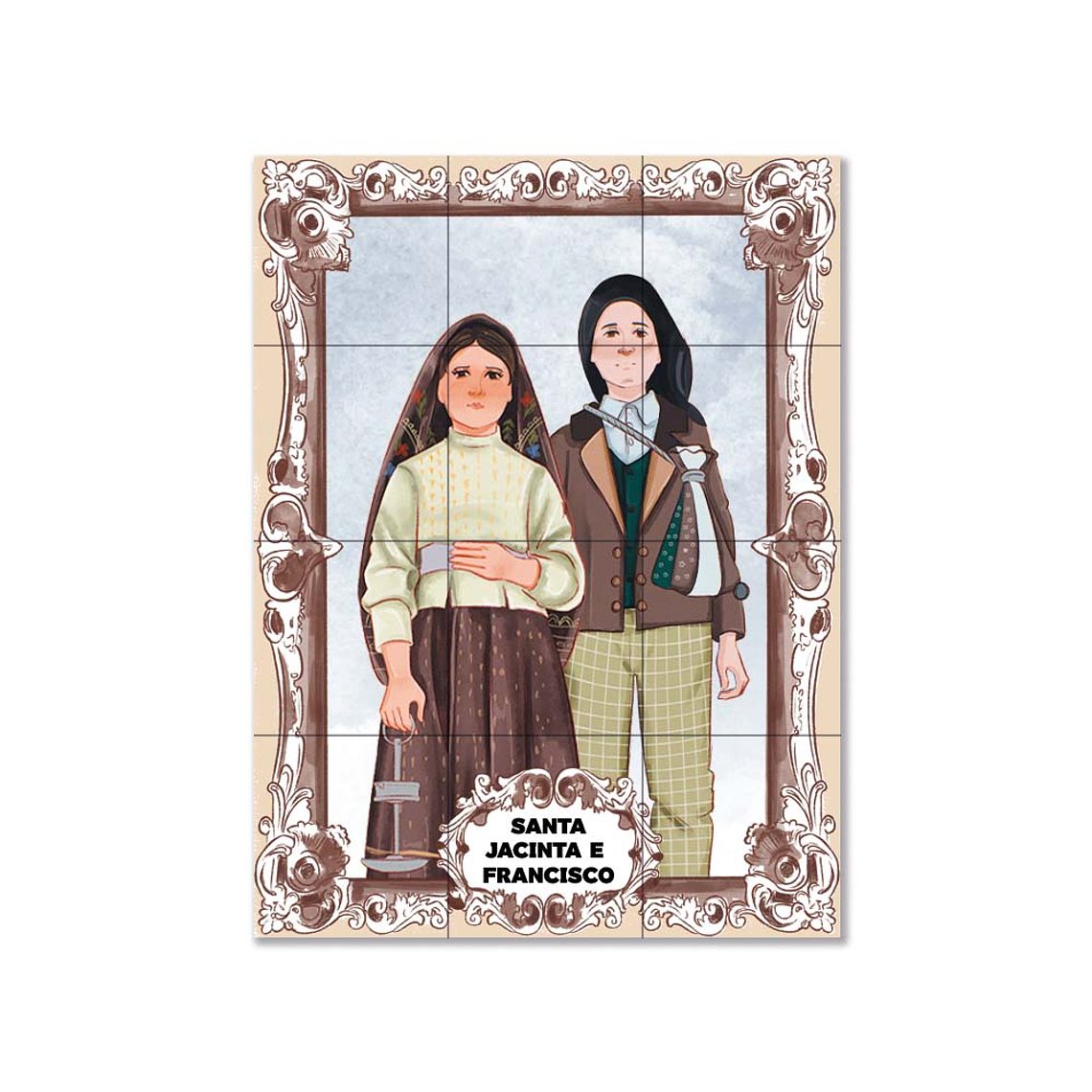 Saint Jacinta and Saint Francisco Marto Tile Panel 45 cm x 60 cm 1