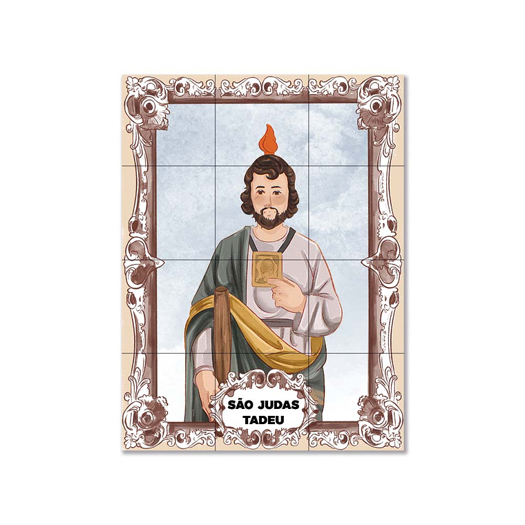 Painel de azulejos de São Judas Tadeu 45 cm x 60 cm 1