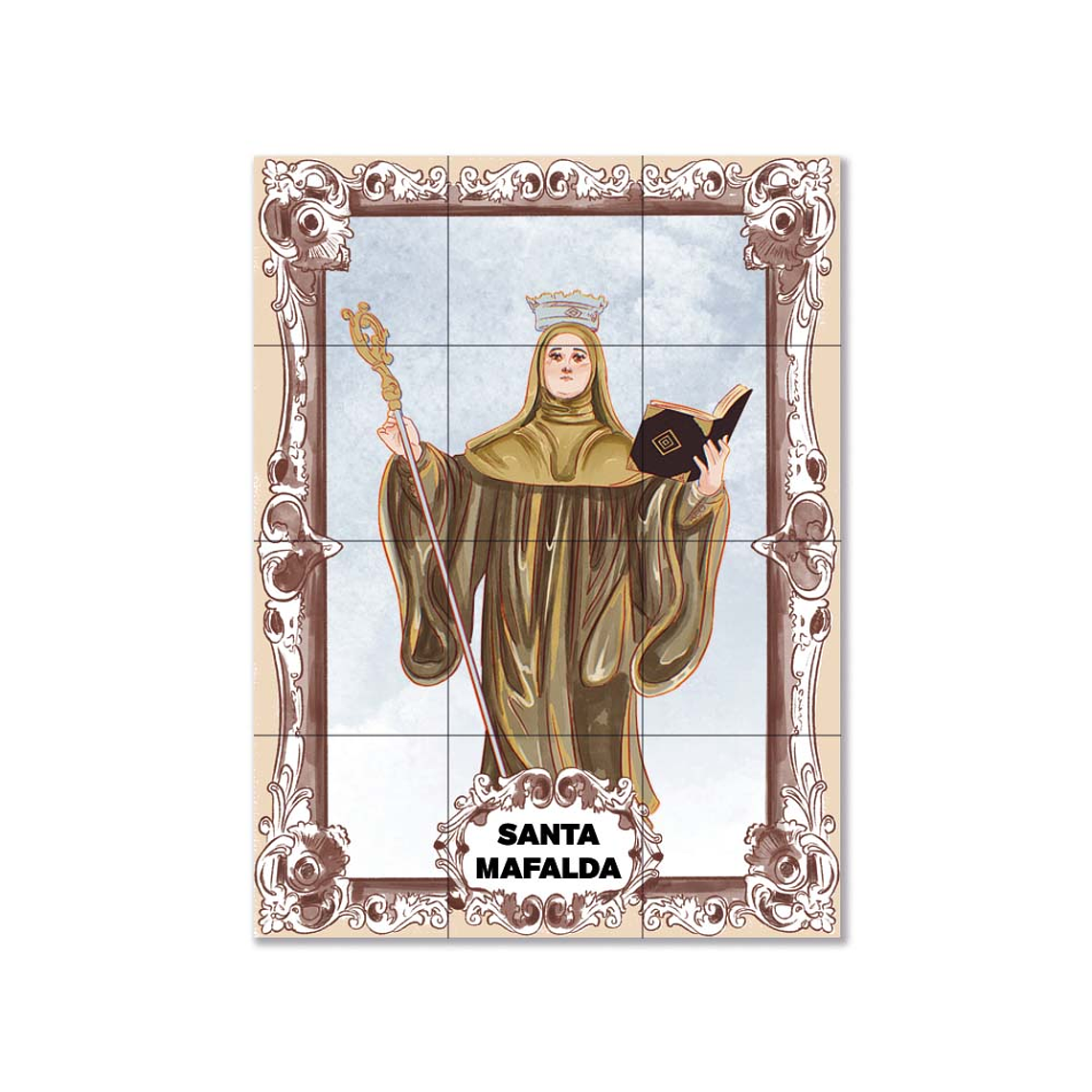 Painel de azulejos de Santa Mafalda 45 cm x 60 cm 1