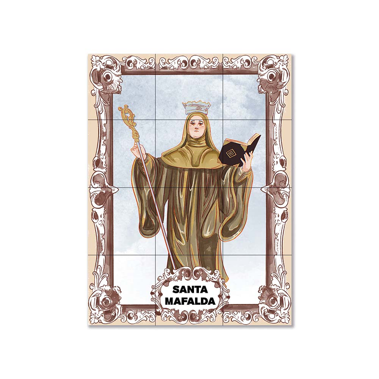 Painel de azulejos de Santa Mafalda 45 cm x 60 cm 1