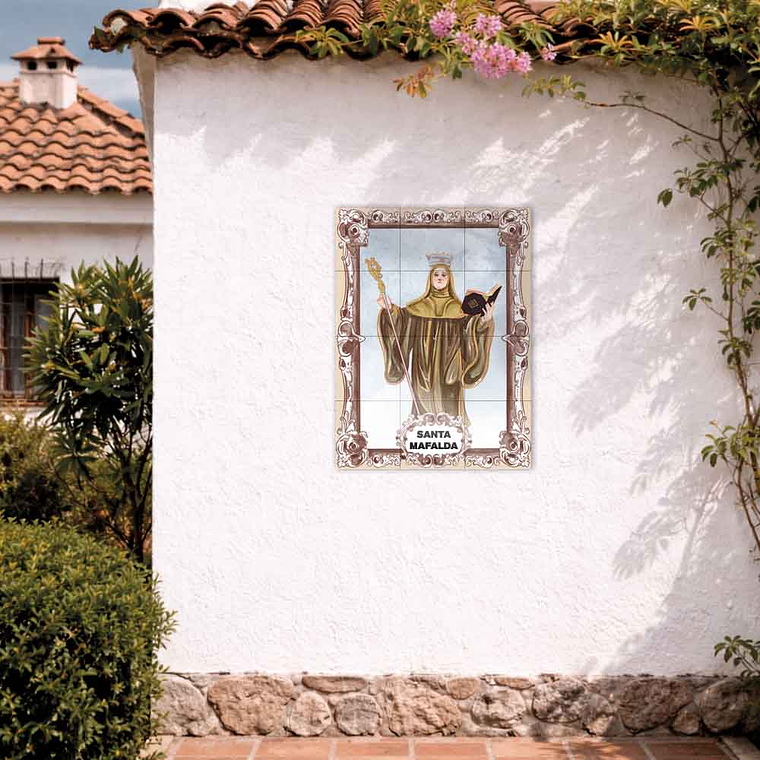 Painel de azulejos de Santa Mafalda 45 cm x 60 cm 2