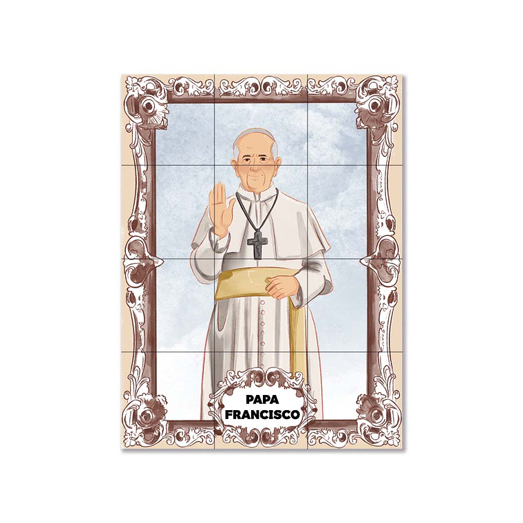 Painel de azulejos do Papa Francisco 45 cm x 60 cm 1