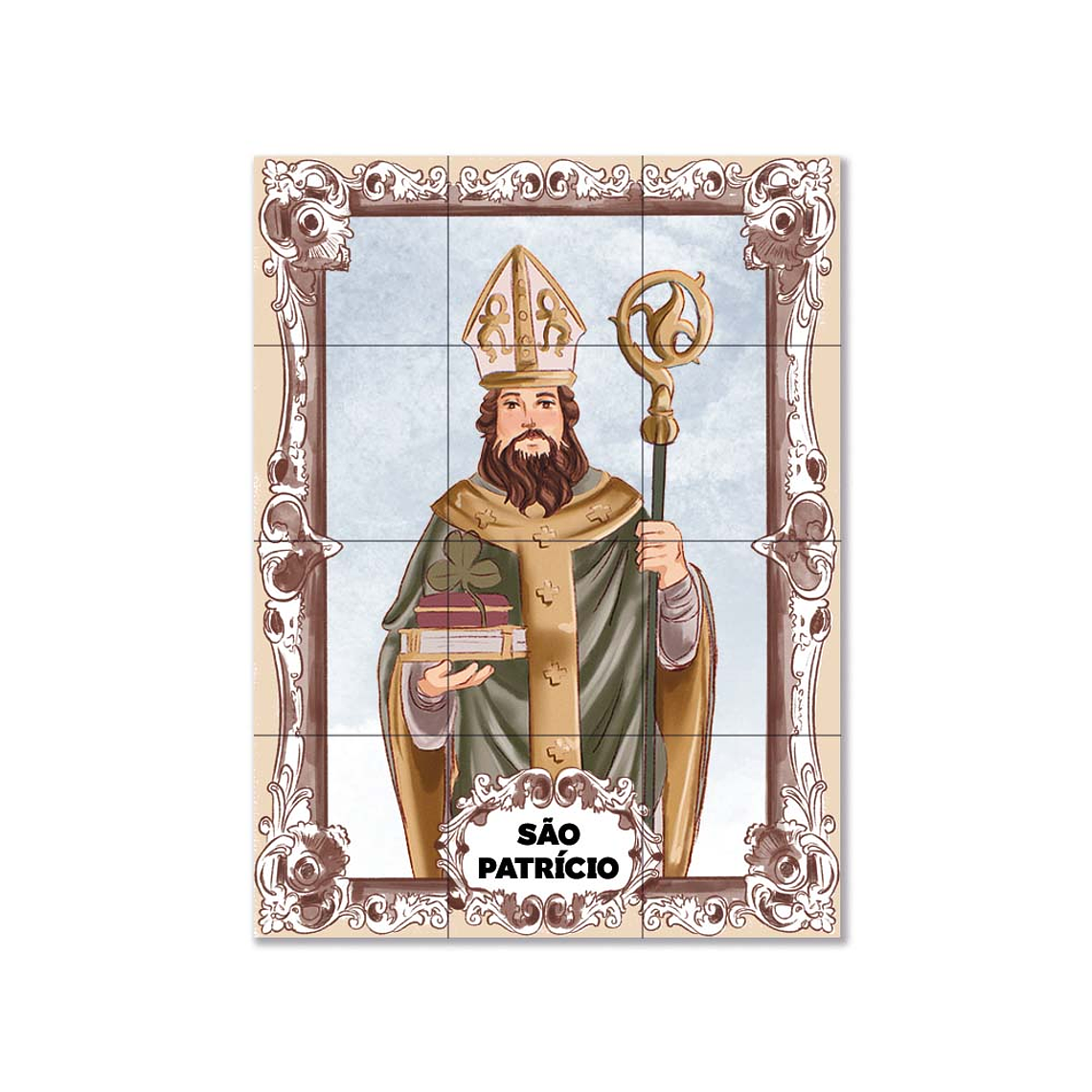 Painel de azulejos de São Patrício 45 cm x 60 cm 1