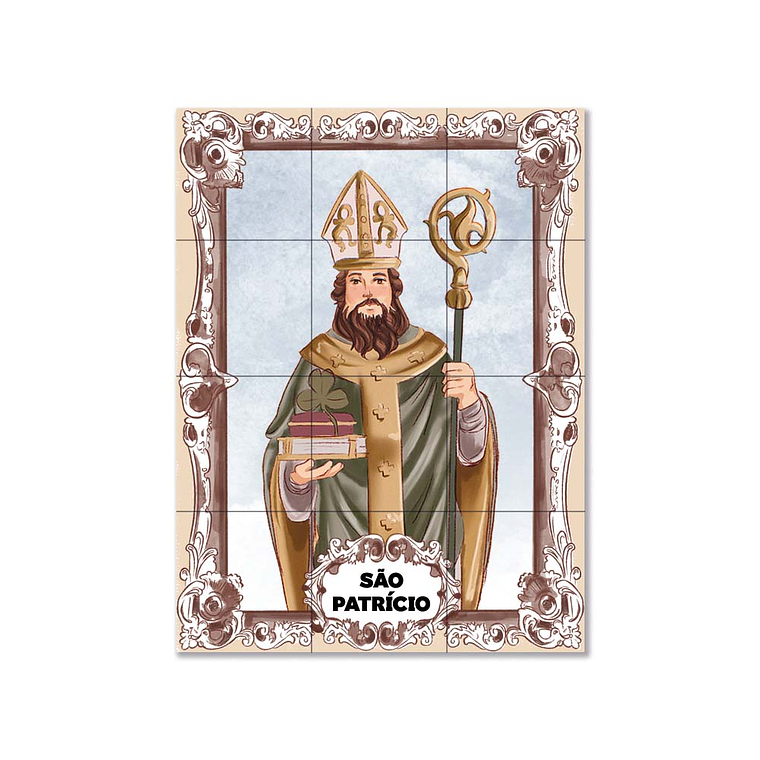 Painel de azulejos de São Patrício 45 cm x 60 cm 1
