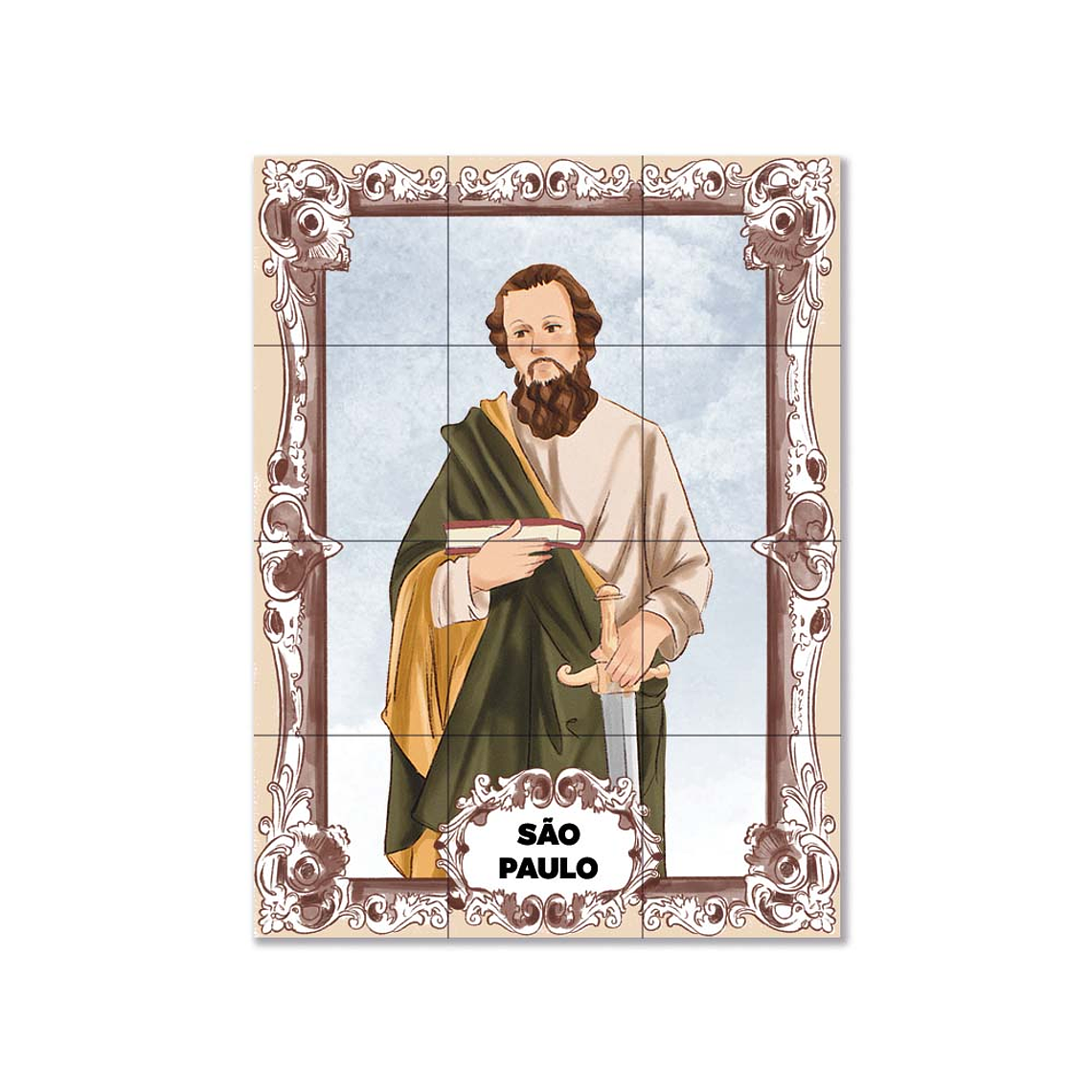 Painel de azulejos de São Paulo 45 cm x 60 cm 1