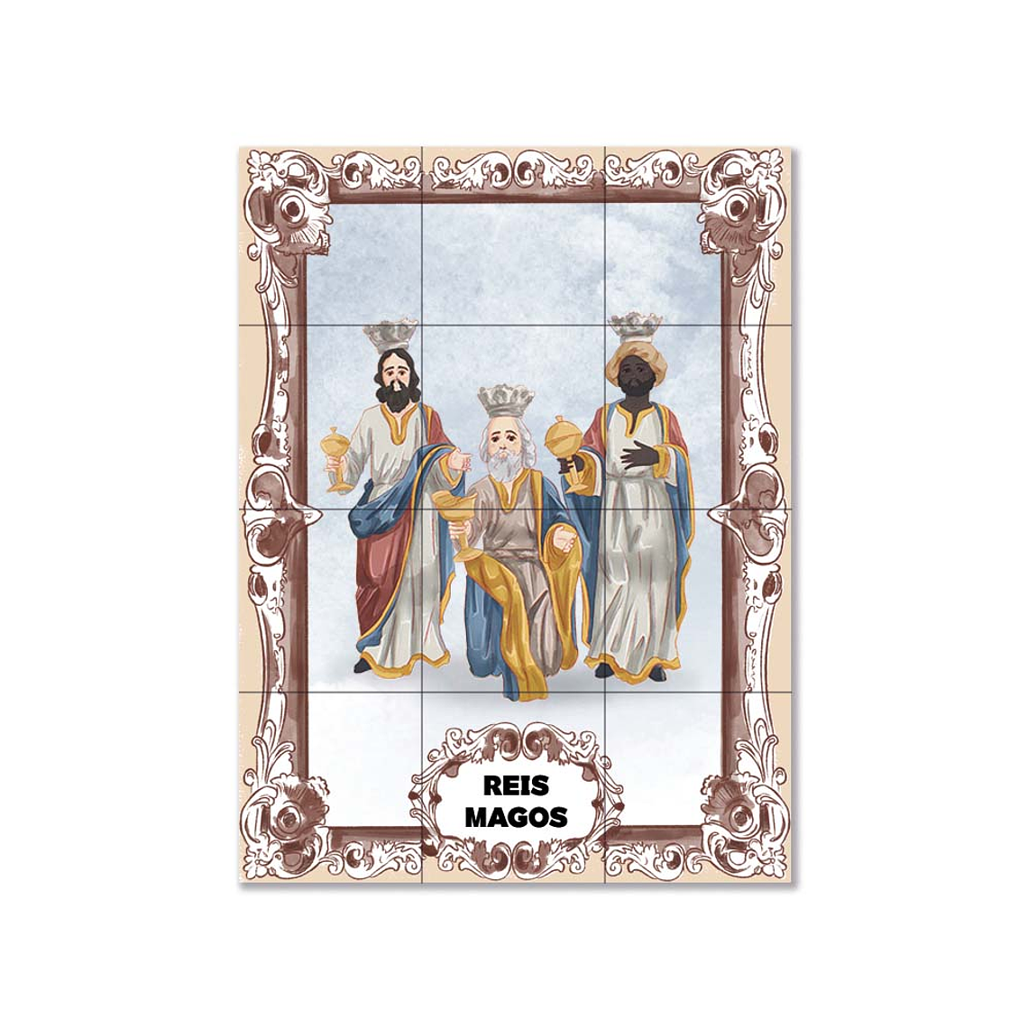 Painel de azulejos dos Reis Magos 45 cm x 60 cm 1