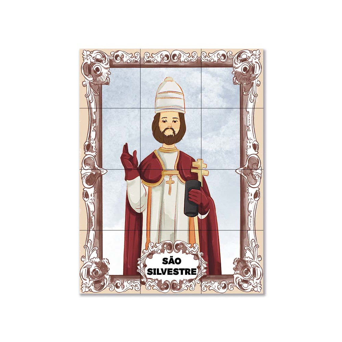Painel de azulejos de São Silvestre 45 cm x 60 cm 1