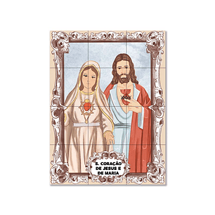 Azulejos del Sagrado Corazón de María y Jesús 45 cm x 60 cm