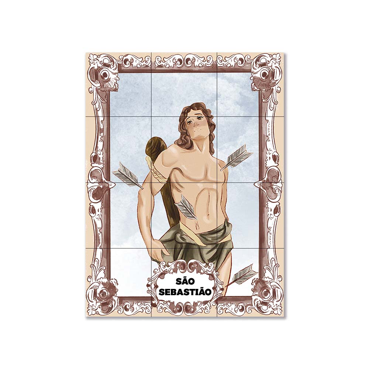 Painel de azulejos de São Sebastião 45 cm x 60 cm 1