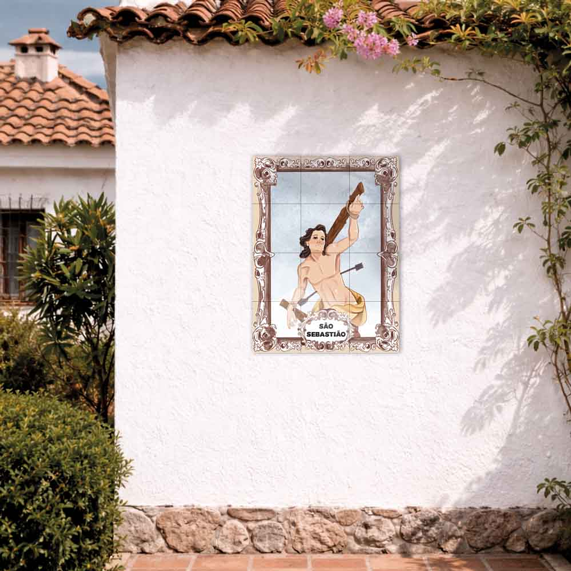 Painel de azulejos de São Sebastião 45 cm x 60 cm 2