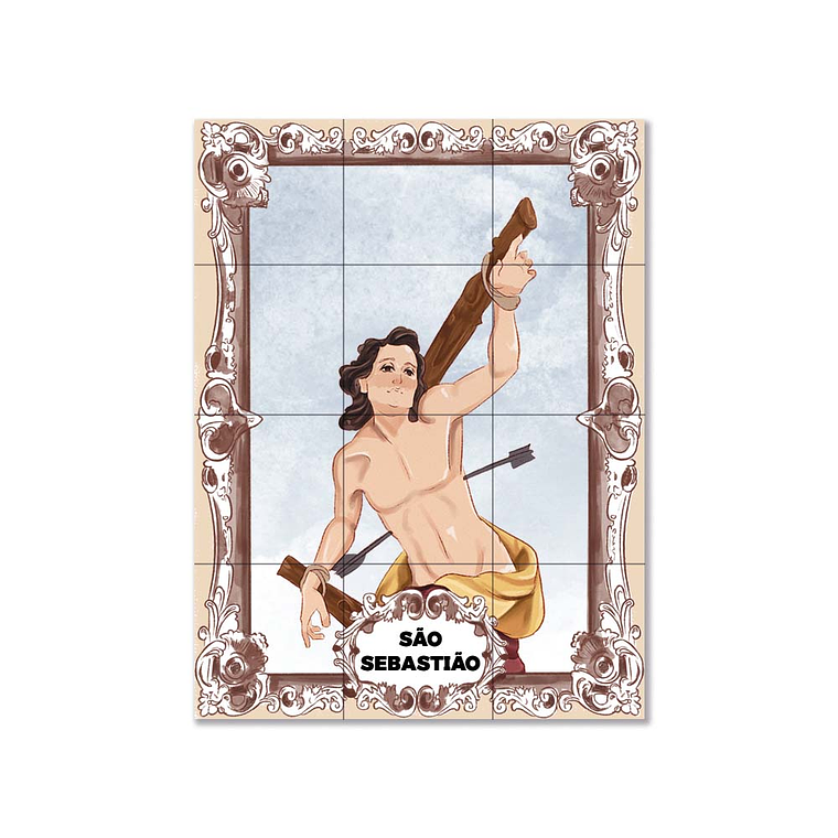 Painel de azulejos de São Sebastião 45 cm x 60 cm 1