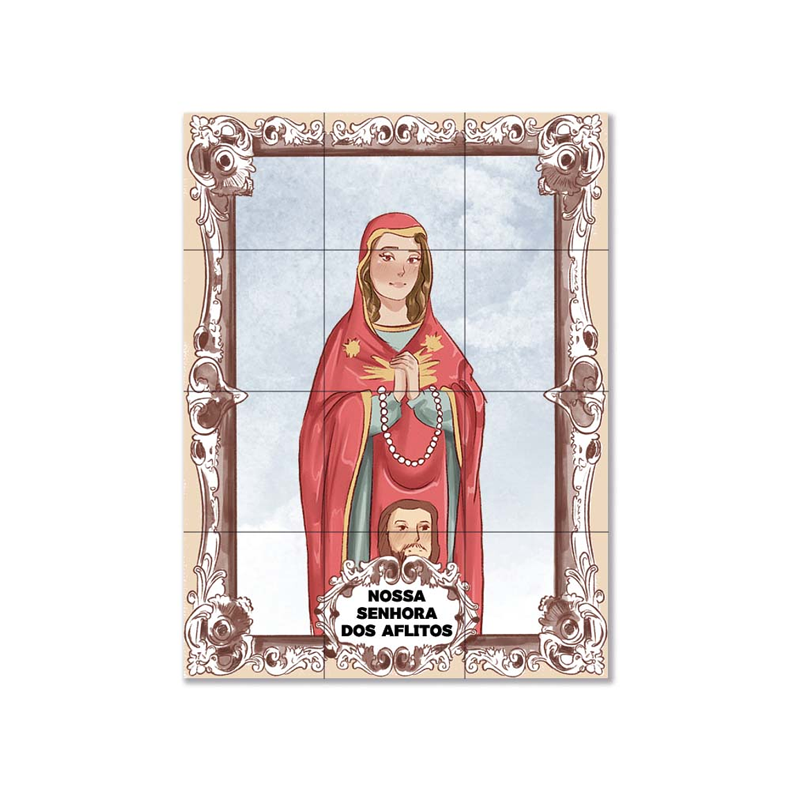 Painel de azulejos de Nossa Senhora dos Aflitos 45 cm x 60 cm 1