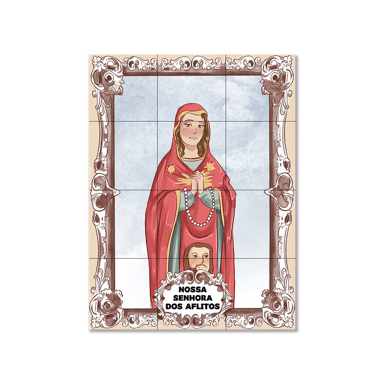 Painel de azulejos de Nossa Senhora dos Aflitos 45 cm x 60 cm 1